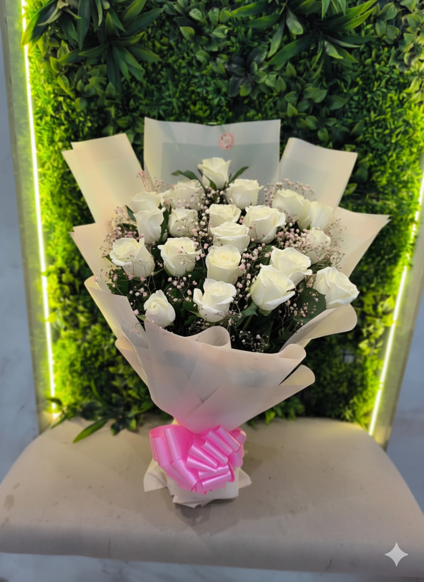 Bouquet Ovale Blanc